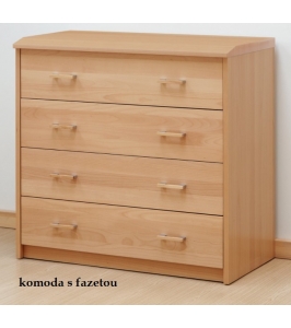 Masívna komoda - hrana rádiusová/s fazetou (buk priebežný)