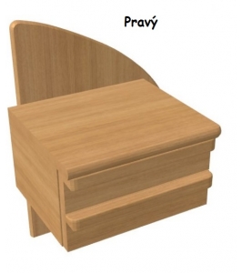 Dubový nočný stolík Pavla - 2 zásuvky